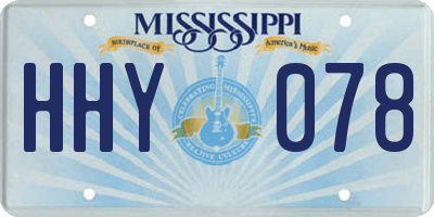 MS license plate HHY078