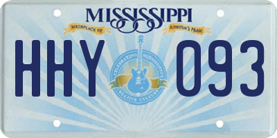 MS license plate HHY093