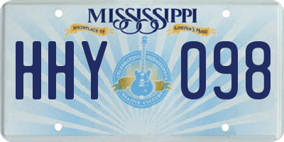 MS license plate HHY098
