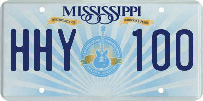 MS license plate HHY100