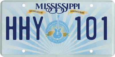 MS license plate HHY101