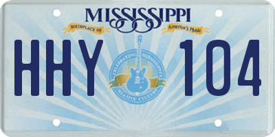 MS license plate HHY104
