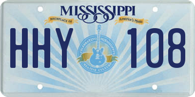 MS license plate HHY108