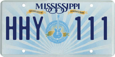 MS license plate HHY111
