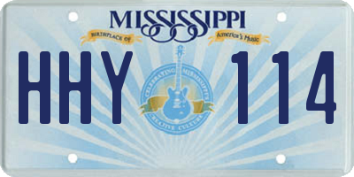 MS license plate HHY114