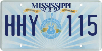 MS license plate HHY115