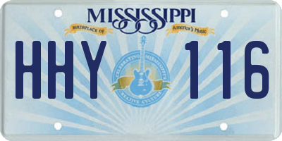 MS license plate HHY116