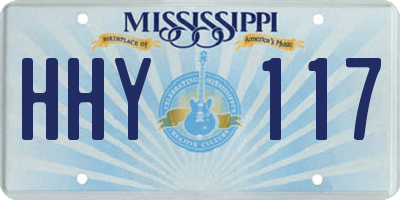 MS license plate HHY117