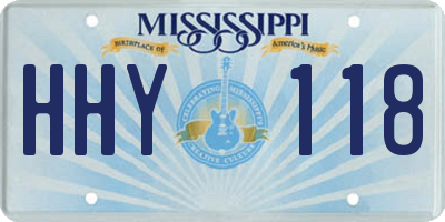 MS license plate HHY118