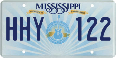 MS license plate HHY122