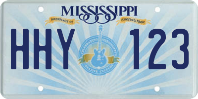 MS license plate HHY123