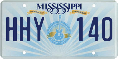 MS license plate HHY140