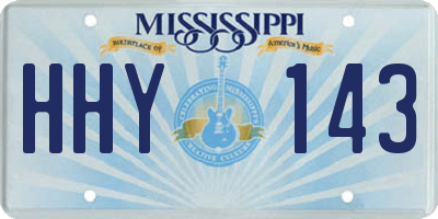 MS license plate HHY143