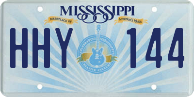 MS license plate HHY144
