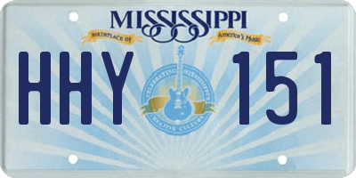 MS license plate HHY151