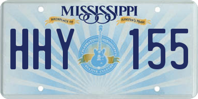 MS license plate HHY155