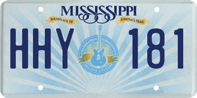 MS license plate HHY181