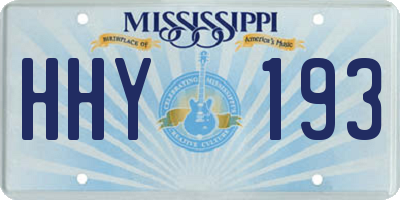 MS license plate HHY193