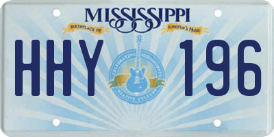 MS license plate HHY196