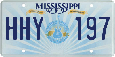 MS license plate HHY197
