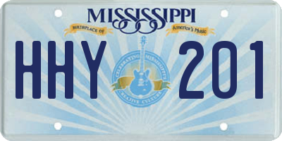 MS license plate HHY201