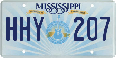 MS license plate HHY207