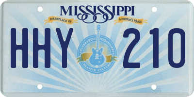 MS license plate HHY210
