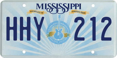 MS license plate HHY212
