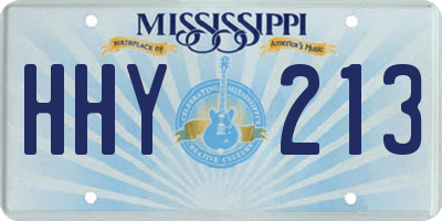 MS license plate HHY213