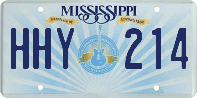 MS license plate HHY214