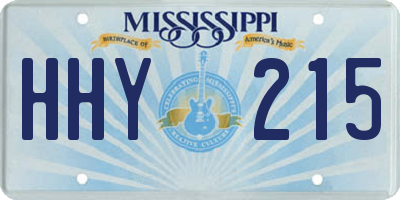 MS license plate HHY215