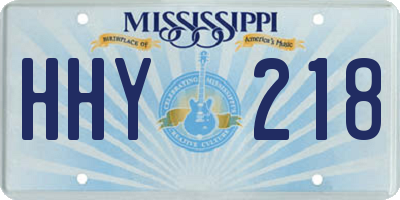 MS license plate HHY218