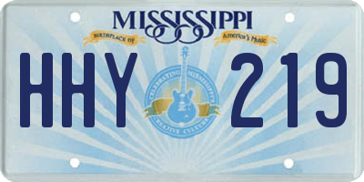 MS license plate HHY219