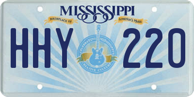 MS license plate HHY220