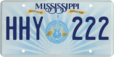 MS license plate HHY222