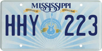 MS license plate HHY223
