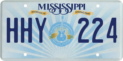 MS license plate HHY224
