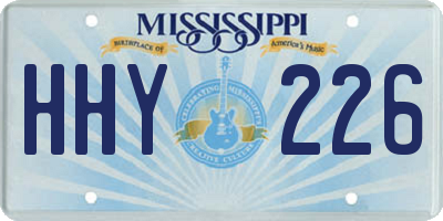 MS license plate HHY226