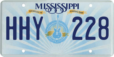 MS license plate HHY228