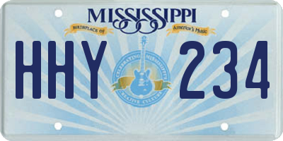 MS license plate HHY234