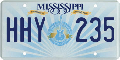 MS license plate HHY235