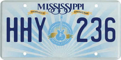 MS license plate HHY236