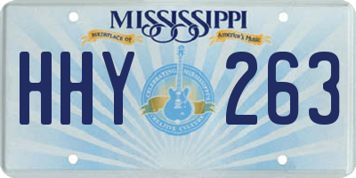 MS license plate HHY263