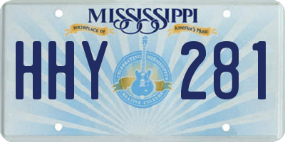 MS license plate HHY281