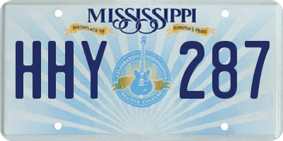 MS license plate HHY287