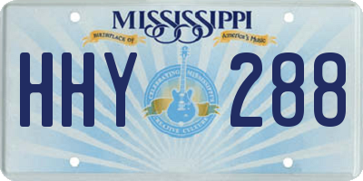 MS license plate HHY288