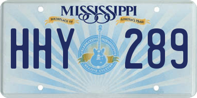 MS license plate HHY289