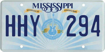 MS license plate HHY294