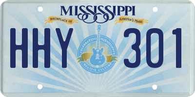 MS license plate HHY301