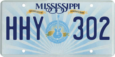 MS license plate HHY302